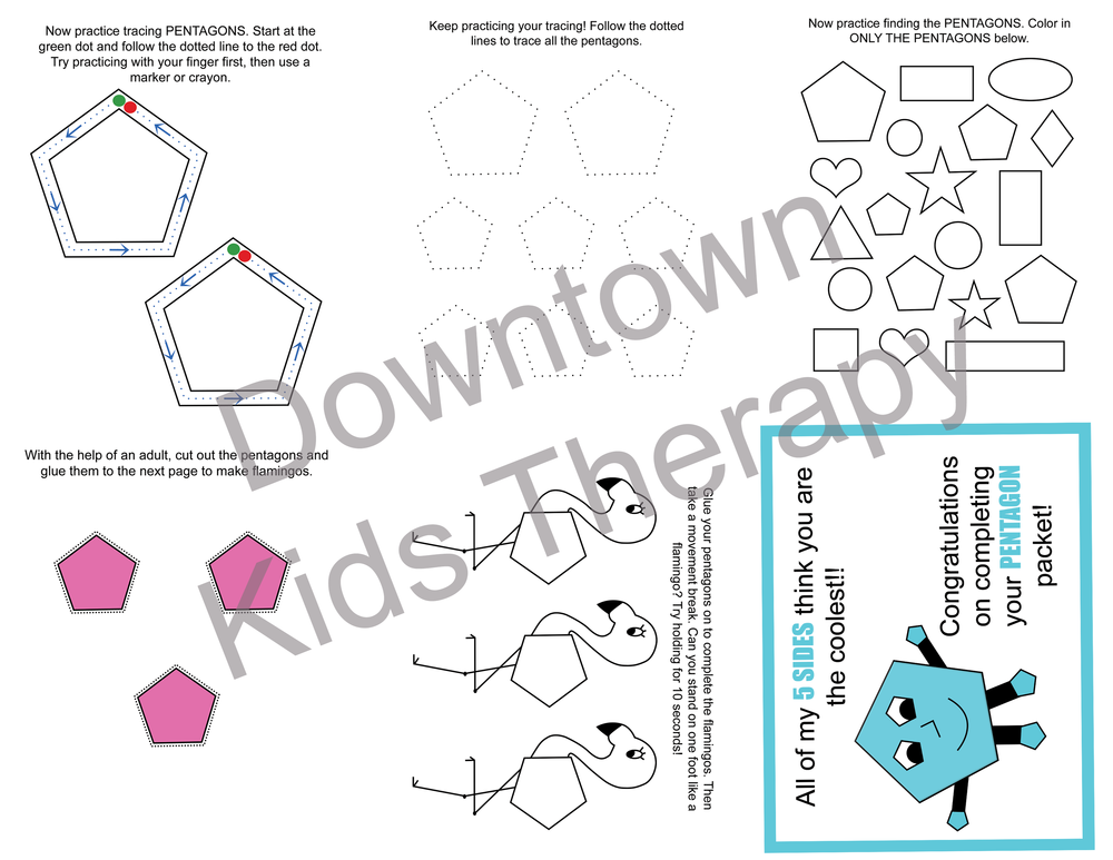 Pentagon Shape Packet — Downtown Kids Therapy - NYC OT, PT, SLP